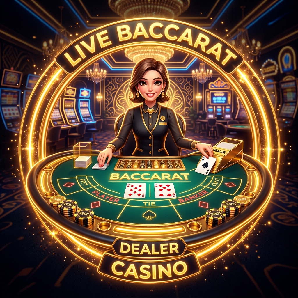 คาสิโนสด Baccarat 3D Render
